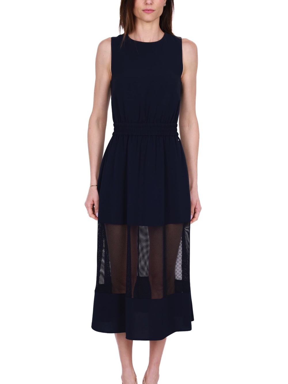 Armani Exchange Sleeveless Mesh Maxi Dress